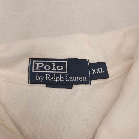 Polo By Ralph Lauren Casual Collared Short Sleeve Polo Shirt Mens 2XL White Red - Picture 3 of 10